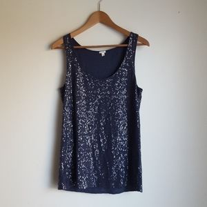 Blue J Crew Sequin Tank Top